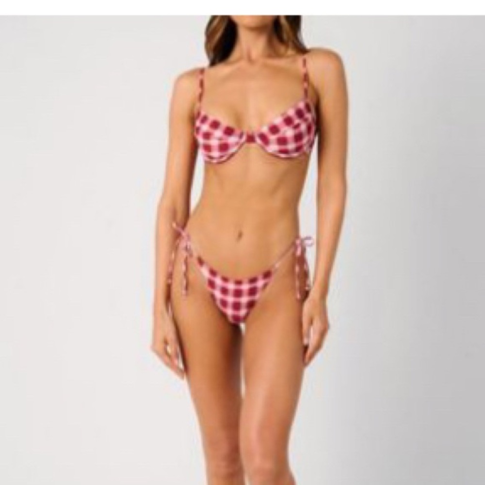 WeWoreWhat Red Plaid Bikini Set